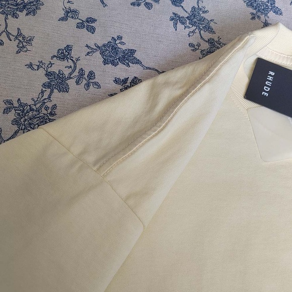 Rhude Card Backprint T-Shirt In Cream - Picture 4 of 9